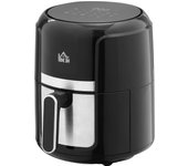 HOMCOM Freidora sin Aceite 4L Freidora de Aire Caliente 1300W con 12 Programas Pantalla LED Táctil Temperatura Ajustable Temporizador y Cesta Antiadherente 34,2x25,6x31,8 cm Negro