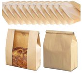 25 bolsas de papel para pan con ventana para pan de masa madre