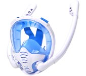 Máscara de Snorkel de cara completa, vista panorámica de 180 °, gafas de buceo de silicona con 2 esnórquel antivaho y antifugas