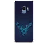 Funda compatible con Samsung Galaxy S9 - reno azul geométrico