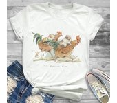 Lovely Style Pet Print T-Shirt Crew Neck Casual Short Sleeve T-Shirt Spring Summer Women's Clothing Fashion Simple Short Sleeve