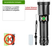 9500LM Most Powerful LED Flashlight White Laser Tactical Flash Light USB Rechargeable Torch Long Range Lamp Camping Lantern