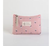 Canvas Printed Makeup Bag For Women Waterproof Portable Instagram Style Student Pencil Case, Travel Storage Toiletries Bag