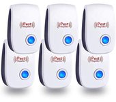 6pcs Ultrasonic Pest Repeller EU Plug Insects Electronic Pest Repellent 360° Indoor Efficient Controls Spiders Repeller For Home