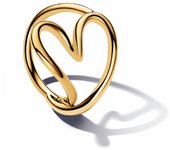 Anillo Pandora Corazón Forma Orgánica Dorado