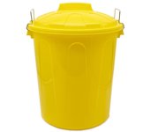 C.A - Cubo de Basura con tapa, Cubo basura Industrial, Cubo basura Plástico con asas metálicas, Contenedor residuos, Varios Medidas