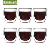 80ML Double Wall Glass Cup 2/12PCS Transparent Handmade Heat Resistant Tea Drink Whisky Wine Set Espresso Coffee Milk Mugs Gift