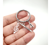 1Pc Music G Clef Keychains Initial A E J M Letter Charm Keyring Flute Pendant Keychain