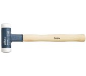 Wiha Martillo de cara blanda sin contragolpe, muy duro con mango de madera Hickory, cabezal redondo (39012)