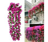 Artificial Plants 33.5 inches Wall Hanging Faux Flowers Leaf Vines Garden Decorations Perfect for Party Office Church Decoration