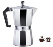 EDM Cafetera de Aluminio 12 Tazas Apta para Gas/vitrocerámica/placa Eléctrica