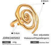 Anillo de acero inoxidable resistente al agua para mujer, anillo de corazón que no se decolora, anillos de Metal elegantes, joyería nueva Simple, anillos de acero inoxidable de Color dorado para mujeres y hombres