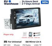 1 din MP5 Player 7inch HD Touch Screen Car Radio 1DIN Auto audio USB BT TF Card For Universal Autoradio Multimedia Player