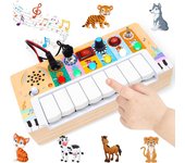 Tabla sensorial Montessori para niños de 1, 2, 3 Y 4 años, Juego con interruptor, piano para niños, LED, tablero de Actividades, tablero de Madera, tablero sensorial, juego educativo, regalo