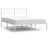 Estructura cama sin colchón con cabecero metal blanco 135x190cm