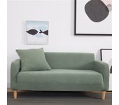 Funda Sofa 1/2/3/4 Plazas, Asjustable Fundas Sofás Elasticas Antideslizante Vellón Shaker Cubre Sofá para Salón Niño Mascota (Verde Salvia,4 Plazas)