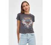 Camiseta de manga corta y cuello redondo con estampado gráfico INSIDE