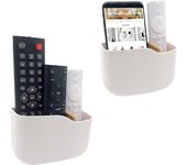 Soporte adhesivo para control remoto, paquete de 2, soporte de pared para reproductor multimedia, organizador universal para control remoto de TV, caja con base hueca