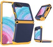 For Samsung Z Flip 6 Armor Case Luxury Heavy Duty PC TPU Elastic Strap Hinge Cover for Samsung Galaxy Z Flip 3 4 5 6 ZFlip 5 6