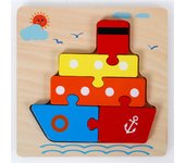Baby Wooden Montessori Puzzle Child Game Wooden Puzzle 3D Cartoon Animal Puzzle Babies Toys Puzzles For Kids 1 2 3 Year Old
