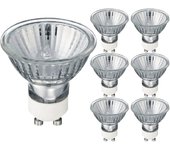 Bombillas halógenas GU10 de 35 W, 220-240 V, 2700 K, luz blanca cálida, regulables, paquete de 6 [Clase energética G]