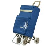 MEJORADA Carrito de Compra Plegable con 4 Ruedas Grandes y Bolsa Térmica Frontal，Estructura Metálica, | Capacidad 48L | Ideal para Supermercado, Playa y Picnic | 3 Colores