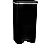 COM-FORT HOUSE  Cubo de Basura con Pedal  Capacidad de 37 Litros  Cubo Reciclaje  Color Class Negro Limpieza Fácil