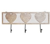 Perchero de Pared Mango Madera Tallado Estrellas 3 colgadores Metal-DAMDAM GO