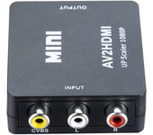 Adaptador RCA a HDMI, adaptador HDMI AV 1080P, convertidor de audio y video compuesto RCA CVBS AV a HDMI, compatible con PS2, Wii, Xbox, SNES, N64, VHS, DVD VCR, PAL/NTSC con cable de alimentación USB