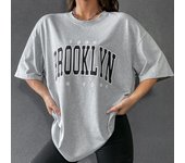 1898 Brooklyn New York Letter Drop Shoulder Priting Cotton Women T-Shirt Vintage Simple Clothes Female T Shirt High Quality
