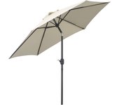 Outsunny Sombrilla para Jardín Ø270x235 cm Parasol de Aluminio con Reclinable con Manivela y 6 Varillas para Terraza Exterior Balcón