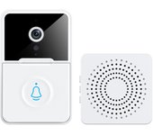 Timbre Inalámbrico con Cámara, Video Portero Automatico WiFi 480P Almacenamiento en Nube Timbre Inteligente Impermeable