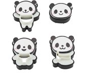 Juego de 4 moldes para hornear galletas y pasteles con forma de panda de plástico creativos para hacer tú mismo
