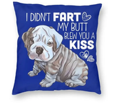 Home Pillowcase Office Decor Cushion Cover English Bulldog Print Pattern