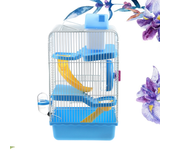 Luxury Three Layer Hamster Cage Portable Small Pets House Chinchilla Hamster House (Light Blue)