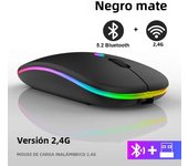 Ratón Inalámbrico RGB Recargable Bluetooth Con Iluminación LED Ergonómico Para Juego Y Computadora 3600DPI Ratón Para Laptop PC