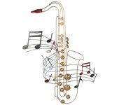 SIGNES GRIMALT Saxofón Adorno de Pared Metal Beige 73x54x5cm