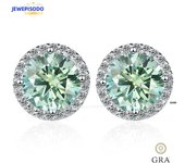 925 Sterling Silver 0.5/1/2 Carat Round Moissanite Earrings Engagement Wedding Daily Work Party Luxurious Jewelry Gift for Women