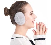 1 par de orejeras resistentes al viento sin banda, de piel sintética cálida para el invierno, clásicas y modernas, ligeras y portátiles para adultos