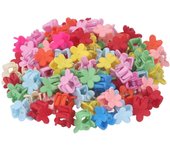 50 pinzas para el pelo con forma de Flor de 0,51 pulgadas, minipinzas de plástico para el pelo, horquillas