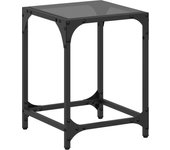 vidaXL Mesa de centro superficie vidrio transparente acero 30x30x40 cm Transparente, Negro, Mesita de Salón o Comedor o Auxiliar Mesa de Café Meuble Salón