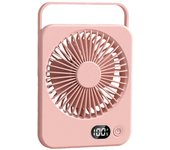 Ventilador de escretorio recargable 1200mAh Ventilador de pie with catería with Pantalla digital Ultra Silencioso plegable 5 velocidades Ventilador de mano Ligero ajustable