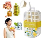 Cubitera, My Crush Cup Ice, Cubitera, Cubitera para agua, Cubitera fresca de verano, Cubitera 2 en 1 sin contacto, con pajita y correa (800 ml, rosa)