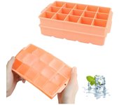Bandejas para Cubitos de Hielo, paquete de 2 30 Moldes de silicona para Cubitos de Hielo, Cubitos de Hielo cuadrados grandes