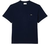 Camiseta Azul Marino Lacoste con Bolsillo en el Pecho Elegante y Deportiva