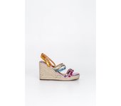 Cayetano Gimenez - Sandalias Cuña Multitiras Combinada