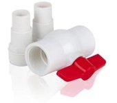 Válvula de apertura y 2 conectores roscados. Apto para diámetros 32-38 mm - Gre AR512