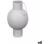 Gift Decor Jarrón Esfera Gris Acero 15 X 23 X 13 Cm (6 Unidades) - Originalidad para Tu Hogar