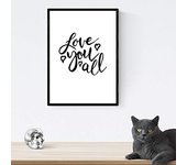 Nacnic Lámina Con Mensajes Felices En Blanco Y Negro.Poster 'Te Quiero Todo' Para Enmarcar.
