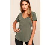 Summer Short Sleeve V-neck Slim Fit T-shirt Women Urban Style Macaron Color Cotton Fabric Loose Tops